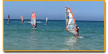 Cours de windsurf sur la baie