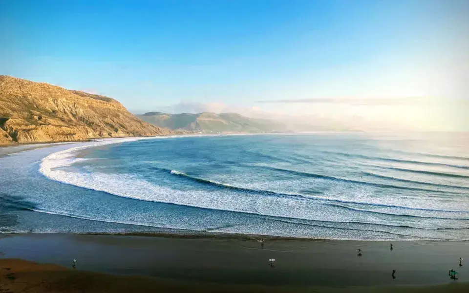 La baie d'Imsouane vue depuis le camp