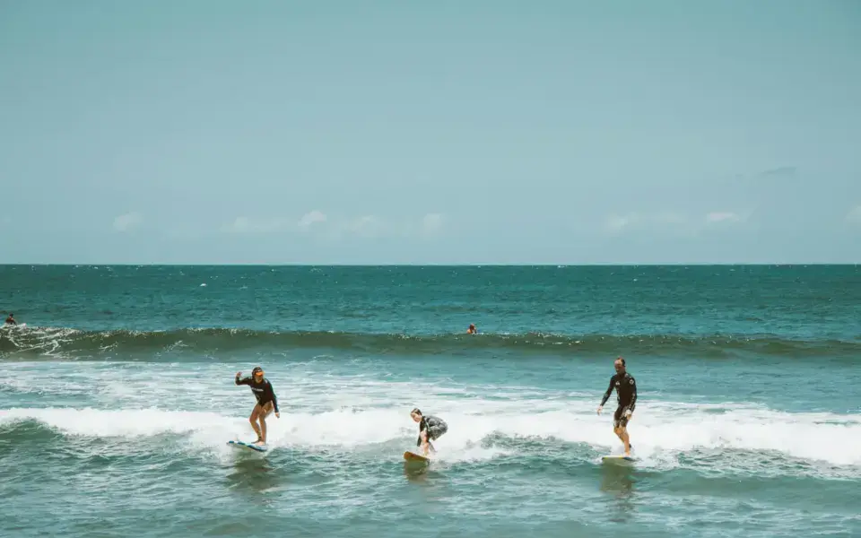 Surfeurs sur des vagues