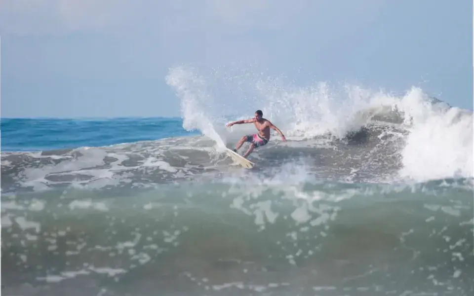 Surfeur sur une vague