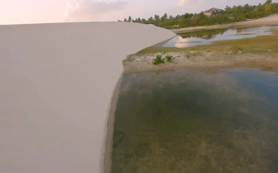 Lagune de Barrinha et dune vues du ciel