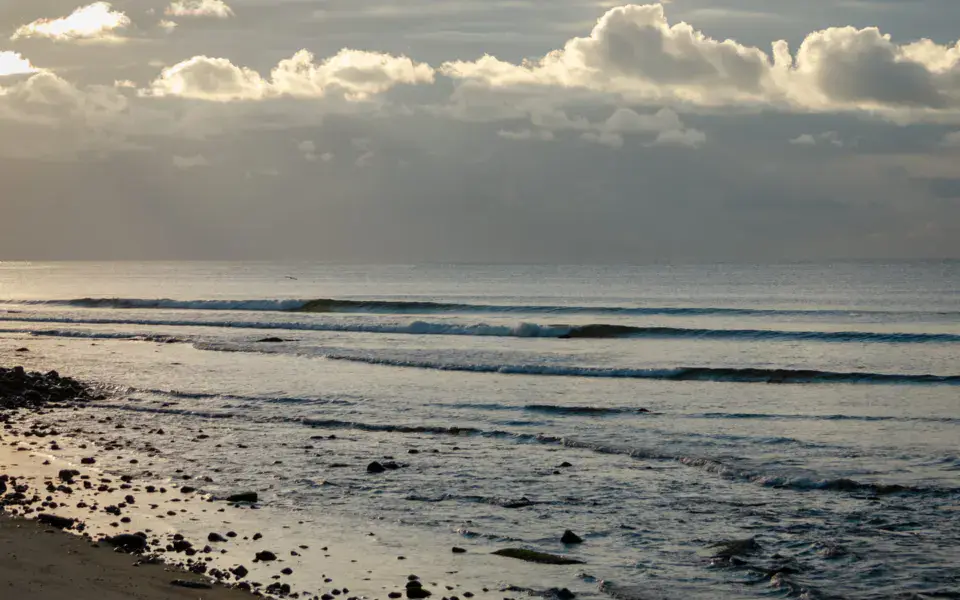 Le spot de Montauk à l'aube, vu de la plage