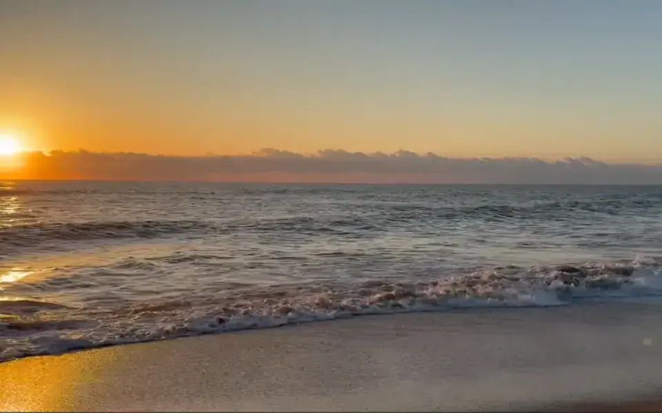La plage d'Adícora au coucher du soleil